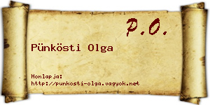 Pünkösti Olga névjegykártya